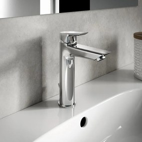 Rubinetto per lavabo a canna media Ceramix cromo in ottone