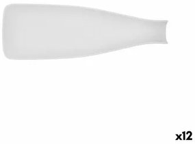 Vassoio per aperitivi Bidasoa Fosil Bianco Ceramica Allumina Bottiglia 31 x 10,1 x 4 cm (12 Unità)