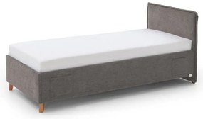 Letto da bambini grigio imbottito con contenitore con rete inclusa 90x200 cm Fun – Meise Möbel