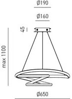 Sospensione Moderna Diva Alluminio Titanio 1 Luce Led 44W