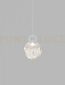 Puppet sospensione 28l fume' trasparente cromo lucido l22cc led 270...