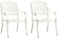 Sedie da Giardino 2 pz in Alluminio Pressofuso Bianco cod mxl 25145