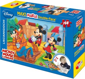 Puzzle maxi double-face Disney Topolino e Minnie 108 pz retro colorabile 1449