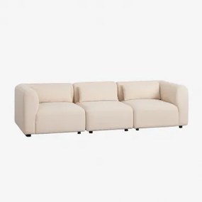 Divano Modulare Fogler In 3 Pezzi Ciniglia Crema Beige - Sklum