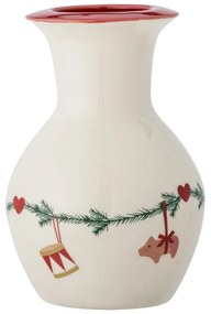 Vaso bianco in gres a tema natalizio (altezza totale 16 cm) Yule – Bloomingville