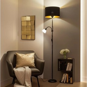 Brilagi - Lampada da terra CERIA 2 in 1 1xE27/100W/230V + 1xE14/25W nera