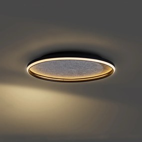Plafoniera di design nera con feltro con LED dimmerabile a 3 livelli - Xavi Felt