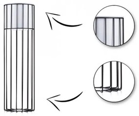 Vaso da fiori in metallo LOFT 70x20 cm nero/bianco