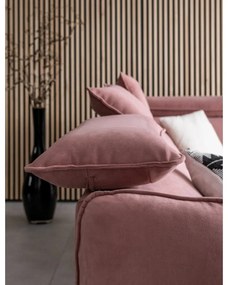 Divano letto angolare in velluto rosa chiaro (angolo destro) Sweet Harmony - Miuform