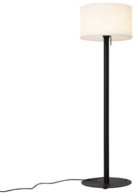 Lampada da terra moderna da esterno nera con paralume bianco IP44 - Mississippi