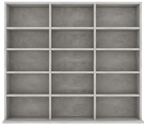 Armadio porta cd grigio cemento 102x23x89,5 cm in truciolato