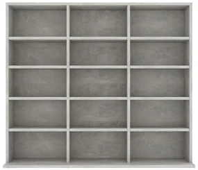 Armadio porta cd grigio cemento 102x23x89,5 cm in truciolato