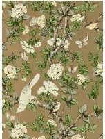 Sanderson Carta da parati Caverley - Gold Metallic/ Gardenia Green