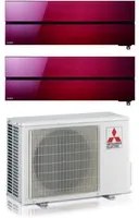 Climatizzatore Condizionatore Mitsubishi Electric Dual Split Inverter serie Kirigamine Style MSZ-LN 9+12 con MXZ-2F42VF Ruby Red R-32 Wi-Fi Integrato Colore Rosso 9000+12000