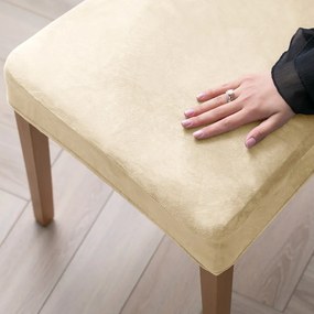 Set di coprisedia beige con rivestimento elastico per sedie 4 pz 48 cm Sento – Restilo