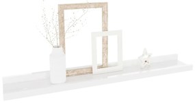 Mensole da parete 4 pz bianco lucido 60x9x3 cm