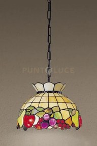 Fruit sospensione tiffany con catena 1 luce attacco e27 d.30cm dise...