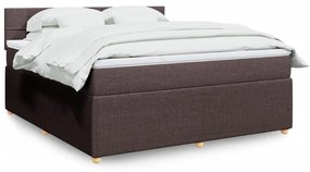 Giroletto A Molle Con Materasso Marrone Scuro 180x200cm Tessuto /