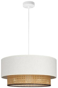 Lampada a sospensione su cavo NATIA 1xE27/60W/230V bianco/marrone