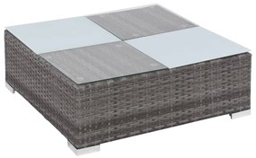 Set divani da giardino 8 pz con cuscini in polyrattan grigio