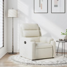 Poltrona reclinabile crema in velluto