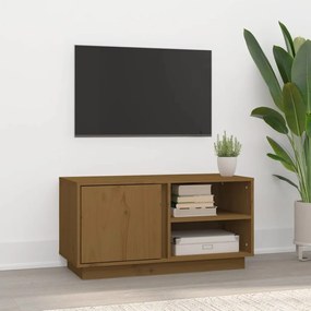 Mobile Porta Tv Ambra 80x35x40,5 Cm İn Legno Massello Di Pino /