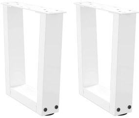Gambe Per Tavolo Pranzo A V 2 Pz Bianco 30x(30-31,3)cm Acciaio /