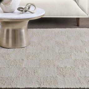 SARATOGA - tappeto in lana avorio con decoro