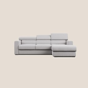 Dylan divano angolare con estraibile a cassettone in tessuto fiammato simil cotone impermeabile T19 grigio