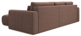 Divano angolare rosa allungabile/con contenitore (con penisola a destra/con chaise lounge) Kapua – Makamii