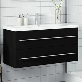 Mobile da bagno con lavabo integrato nero