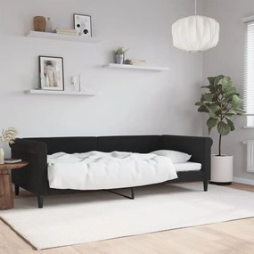 Letto Da Giorno Nero 90x200 Cm İn Velluto /
