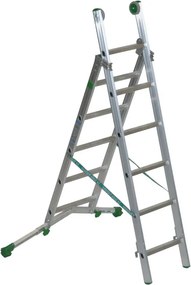 Scala a sfilo FACAL Super Prima in alluminio 2 rampe da 6 gradini portata massima 150 kg EN 131 per lavori fino a 3.5 m
