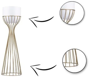 Vaso da fiori in metallo LOFT 68x20 cm oro/bianco