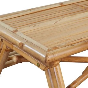 Tavolo da Picnic 120x120x78 cm in Bambù
