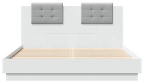 Giroletto con Testiera Bianco 140x200 cm in Legno Multistrato