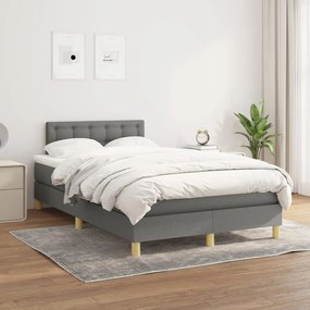 Giroletto A Molle Con Materasso Grigio Scuro 120x200 Cm Tessuto /