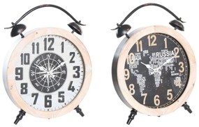 Orologio da Tavolo DKD Home Decor Nero Ferro Legno MDF (41 x 6.5 x 52.5 cm) (2 pezzi)
