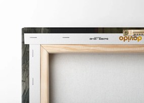 Quadro su tela – Cane con giornale in bagno