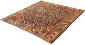 Antik Stilizzato Blu Scuro Rosso Ruggine 165x180 Cm