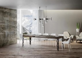 Tavolo Allungabile Karamay P.90 - Struttura Antracite, 90X120/224 cm Karamay / Noce