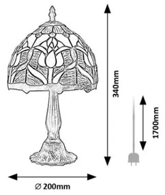 Brilagi - Lampada da tavolo in stile Tiffany LORAS 1xE14/40W/230V
