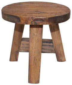 Sgabello İn Legno Massello Di Mogano /