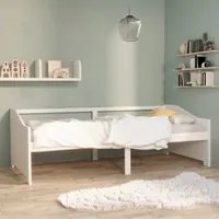 Divano Letto a 3 Posti Bianco Legno Massello di Pino 90x200cm 322165