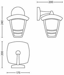 Philips 15381/31/16 - Applique da esterno CREEK 1xE27/60W/230V