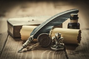 Carta da parati – Penna storica e pergamena