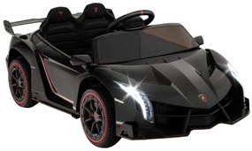 Costway Auto sportiva elettrica per bambini con licenza lamborghini 4WD telecomando 2,4g luci LED, Giocattolo elettrico 3 Colori