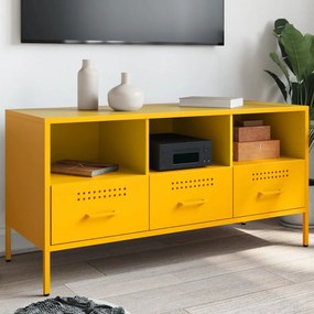Mobile Tv Giallo Senape 100,5x39x50,5 Cm İn Acciaio /