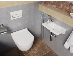 Ravak XJGL1100000 - Lavabo sospeso CHROME 40x22 cm in marmo colato/bianco