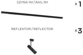 Zuma Line 3556 - Faretto per sistema a binario LISA 3xGU10/35W/230V nero